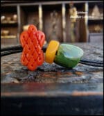 Tibetan infinity knot, hand-carved coral, turquoise, a rare himalayan amulet talisman - Image 4
