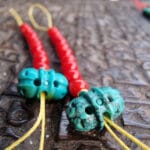 Turquoise beads, red Coral, Tibetan Mala Counters, Skull beads, Rudraksha Mala Prayer beads old 108, Dzi beads - Image 8