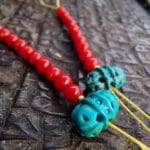 Turquoise beads, red Coral, Tibetan Mala Counters, Skull beads, Rudraksha Mala Prayer beads old 108, Dzi beads - Image 9