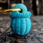 Natural Turquoise Basket Pendant| Hand Carved Wealth Charm| Tibetan Style| Real Gemstone| Zen Jewelry| Unique Abundance Gift| Gold Plated - Image 8