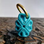Natural Turquoise 4 leaf Clover Pendant| Hand Carved Wealth Charm| Tibetan Style| Real Gemstone| Zen Jewelry| Unique Gift| Gold Plated - Image 4