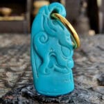 Natural Turquoise Ruyi Hook Pendant| Hand Carved Wealth Charm| Tibetan Style| Real Gemstone| Zen Jewelry| Unique Abundance Gift| Gold Plated - Image 6