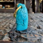 Natural Turquoise Ruyi Hook Pendant| Hand Carved Wealth Charm| Tibetan Style| Real Gemstone| Zen Jewelry| Unique Abundance Gift| Gold Plated - Image 7