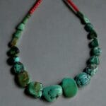 Turquoise beads necklace, antique Coral/ Tibetan Turquoise beads 18th century Rudraksha Mala Prayer beads old 108, Dzi beads - Image 10