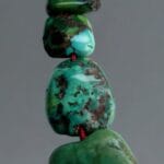 Turquoise beads necklace, antique Coral/ Tibetan Turquoise beads 18th century Rudraksha Mala Prayer beads old 108, Dzi beads - Image 14