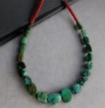 Turquoise beads necklace, antique Coral/ Tibetan Turquoise beads 18th century Rudraksha Mala Prayer beads old 108, Dzi beads - Image 17