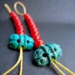 Turquoise beads, red Coral, Tibetan Mala Counters, Skull beads, Rudraksha Mala Prayer beads old 108, Dzi beads