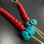 Turquoise beads, red Coral, Tibetan Mala Counters, Skull beads, Rudraksha Mala Prayer beads old 108, Dzi beads - Image 2