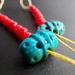 Turquoise beads, red Coral, Tibetan Mala Counters, Skull beads, Rudraksha Mala Prayer beads old 108, Dzi beads - Image 6
