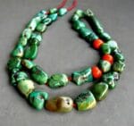 Tibetan Turquoise beads + Coral necklace 18th Century | antique old Mala Prayer beads, bodhi mala 108, Dzi beads, Kapala Skull beads - Image 2