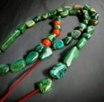 Tibetan Turquoise beads + Coral necklace 18th Century | antique old Mala Prayer beads, bodhi mala 108, Dzi beads, Kapala Skull beads - Image 5