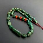 Tibetan Turquoise beads + Coral necklace 18th Century | antique old Mala Prayer beads, bodhi mala 108, Dzi beads, Kapala Skull beads - Image 8
