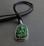 Tibetan antique Avalokiteshvara Ghau | antique old Mala Prayer beads, bodhi mala 108, antique Coral, Dzi beads, Kapala Skull beads - Image 2