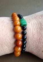 Antique Amber Beads Bracelet, Unisex  bracelet/ Tibetan Style prayer beads, antique Coral, Tibetan Turquoise - Image 10