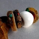 Antique Himalayan Yogi Ring Mala | 19th C Relic Bracelet | 15mm Meditation Talisman | Conch Shell Amulet | Tibetan Charm - Image 7