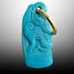 Natural Turquoise Ruyi Hook Pendant| Hand Carved Wealth Charm| Tibetan Style| Real Gemstone| Zen Jewelry| Unique Abundance Gift| Gold Plated - Image 8
