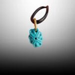 Natural Turquoise 4 leaf Clover Pendant| Hand Carved Wealth Charm| Tibetan Style| Real Gemstone| Zen Jewelry| Unique Gift| Gold Plated - Image 5