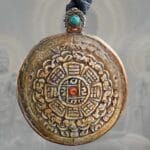 Antique Tibetan Kapala Zodiac\Calendar Amulet, Himalayan Budhist  Meditation Artefact - Image 2