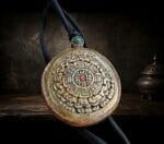 Antique Tibetan Kapala Zodiac\Calendar Amulet, Himalayan Budhist  Meditation Artefact - Image 3