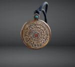Antique Tibetan Kapala Zodiac\Calendar Amulet, Himalayan Budhist  Meditation Artefact - Image 4