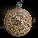 Antique Tibetan Kapala Zodiac\Calendar Amulet, Himalayan Budhist  Meditation Artefact - Image 7