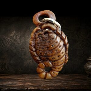 tibetan kapala scorpion amulet skull bone carved scorpion aged patina detail