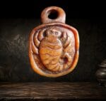 Antique Kapala Scorpion Amulet – Hand Carved Skull Bone Pendant - Image 4