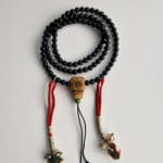 banded agate mala single line meditation beads natural banded stone detail
