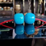 Antique tibetan turquoise pendant | blue sky turquoise bead | 19th century amulet
