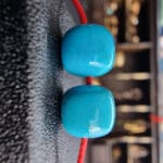 Antique tibetan turquoise pendant | blue sky turquoise bead | 19th century amulet - Image 2