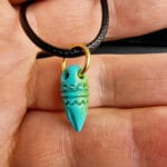 Natural Tibetan Turquoise Phurba Pendant| Hand Carved Meditation Charm| Real Gemstone| Zen Jewelry| Unique Abundance Gift| Gold Plated - Image 8