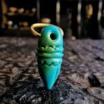 Natural Tibetan Turquoise Phurba Pendant| Hand Carved Meditation Charm| Real Gemstone| Zen Jewelry| Unique Abundance Gift| Gold Plated - Image 9