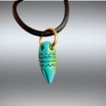 Natural Tibetan Turquoise Phurba Pendant| Hand Carved Meditation Charm| Real Gemstone| Zen Jewelry| Unique Abundance Gift| Gold Plated - Image 6