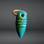 Natural Tibetan Turquoise Phurba Pendant| Hand Carved Meditation Charm| Real Gemstone| Zen Jewelry| Unique Abundance Gift| Gold Plated