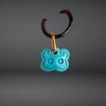 Natural Turquoise Butterfly Pendant| Hand Carved Wealth Charm| Tibetan Style| Real Gemstone| Zen Jewelry| Unique Abundance Gift| Gold Plated